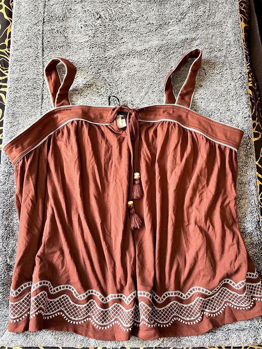 Brown Ava & Viv blouse Size 2X NWT